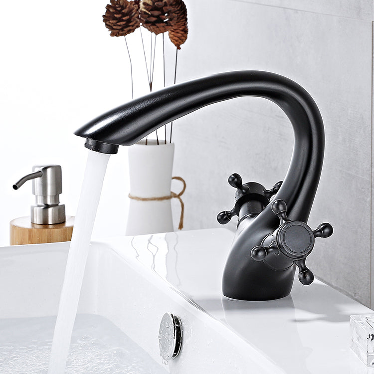 Avtoit | Bathroom Accessories Faucet Double Cross Handle Low Arc Industrial Sink Faucet