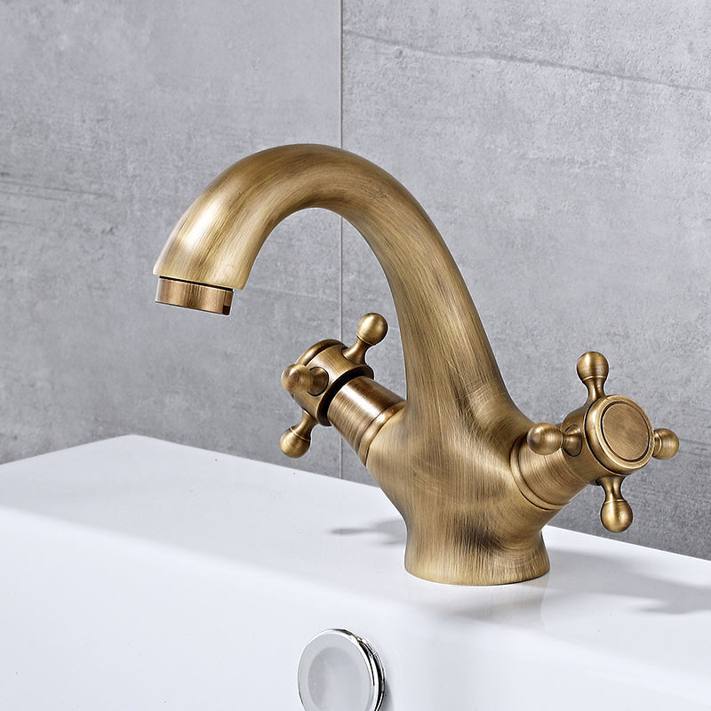 Avtoit | Bathroom Accessories Faucet Double Cross Handle Low Arc Industrial Sink Faucet