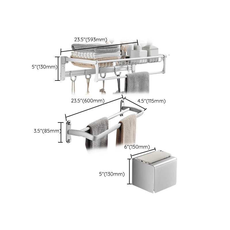 Avtoit | Silver Bathroom Set Modern Rust Protection Bathroom Accessories Single or as a Set
