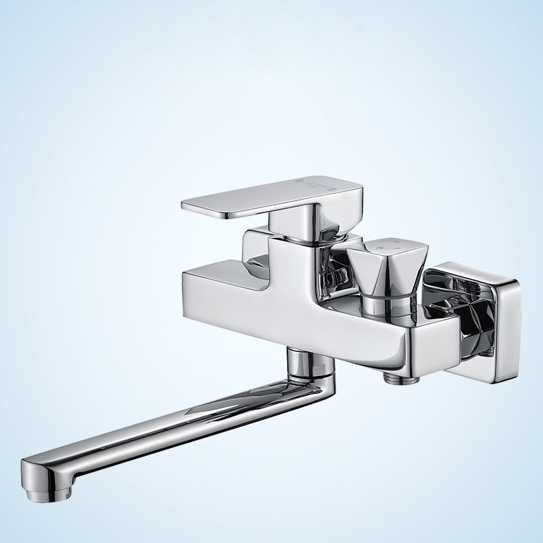 Avtoit | Wall Mounted Bathtub Faucet Trim Polished Chrome Swivel Spout with Hand Shower