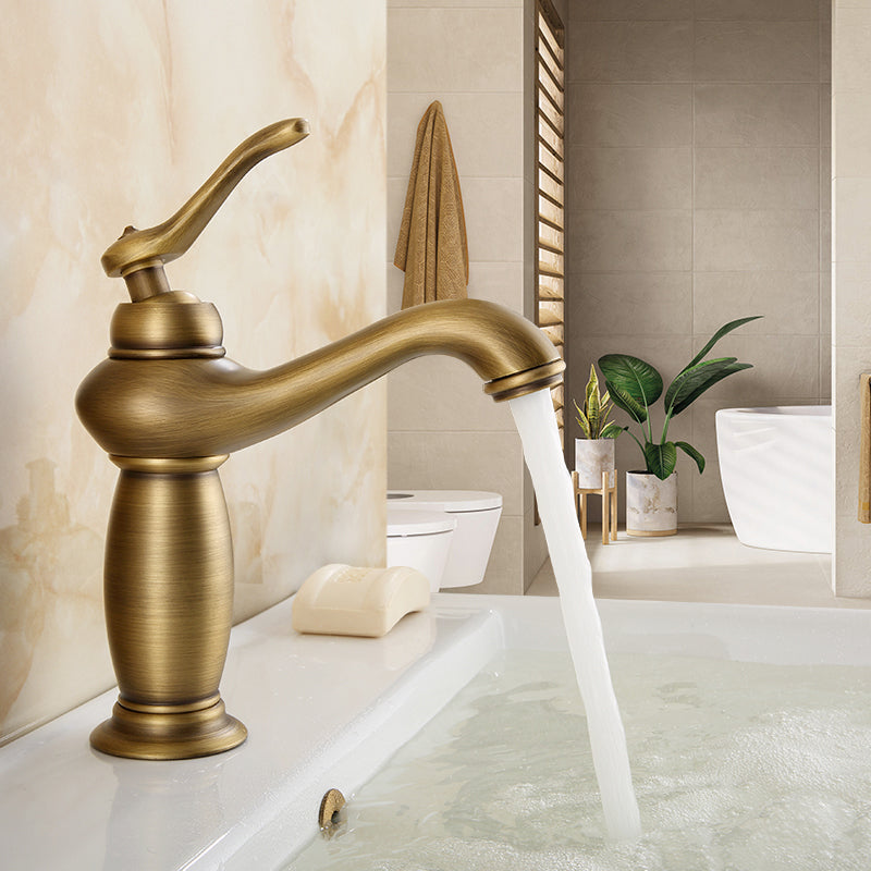 Avtoit | Brass Bathroom Vessel Sink Faucet Single Handle Round Basin Faucet with Water Hose