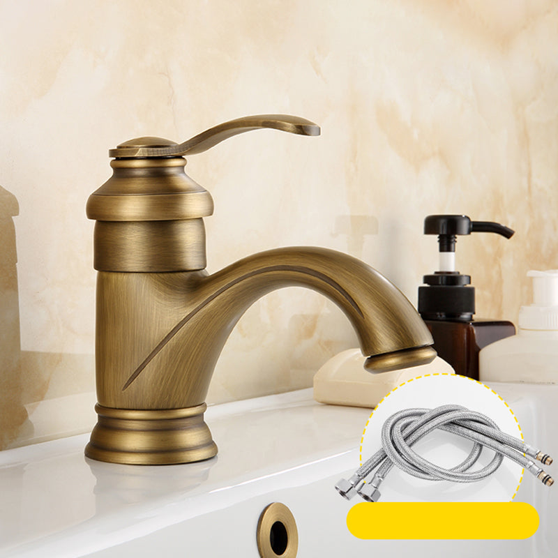 Avtoit | Brass Bathroom Vessel Sink Faucet Single Handle Round Basin Faucet with Water Hose