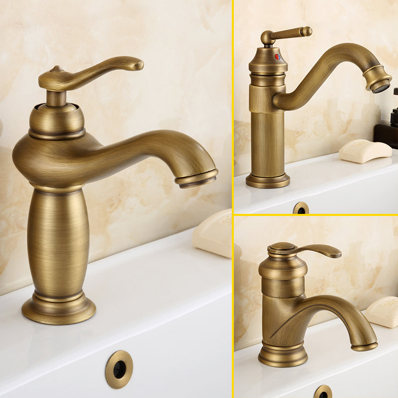 Avtoit | Brass Bathroom Vessel Sink Faucet Single Handle Round Basin Faucet with Water Hose