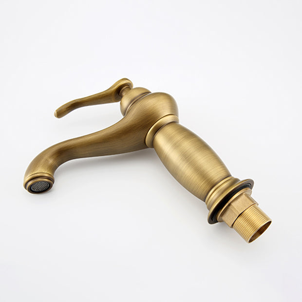 Avtoit | Brass Bathroom Vessel Sink Faucet Single Handle Round Basin Faucet with Water Hose