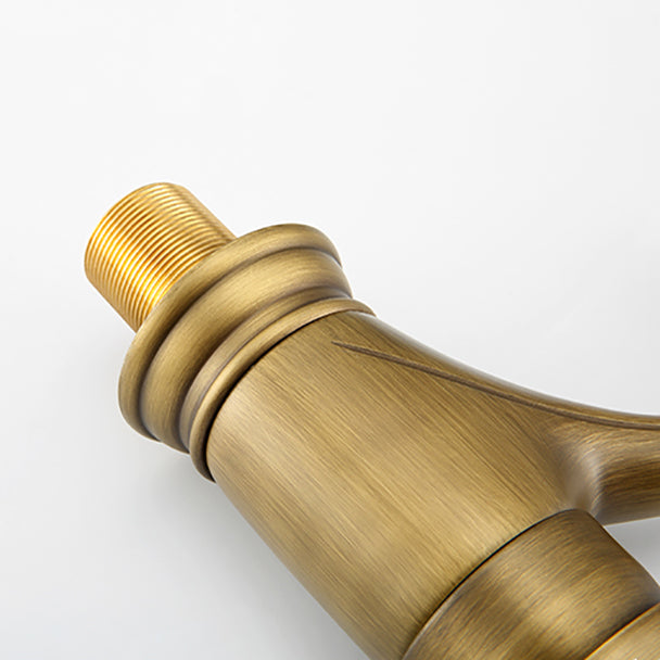 Avtoit | Brass Bathroom Vessel Sink Faucet Single Handle Round Basin Faucet with Water Hose