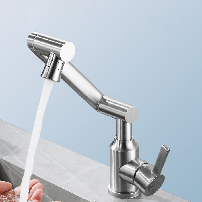 Avtoit | Swiveling Outlet Vessel Sink Faucet Stainless Steel Lever Handle Sink Faucet with Water Hose