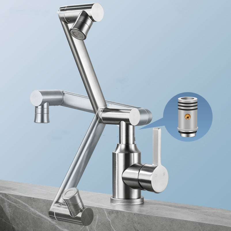 Avtoit | Swiveling Outlet Vessel Sink Faucet Stainless Steel Lever Handle Sink Faucet with Water Hose