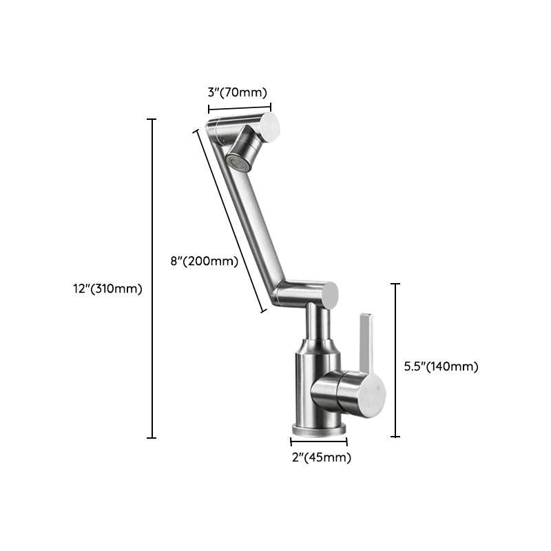 Avtoit | Swiveling Outlet Vessel Sink Faucet Stainless Steel Lever Handle Sink Faucet with Water Hose