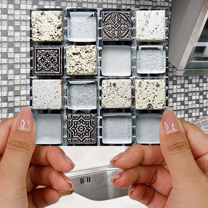 Avtoit | Pattern Color Stone Peel and Stick Mosaic Tile Peel and Stick Tiles Set of 20