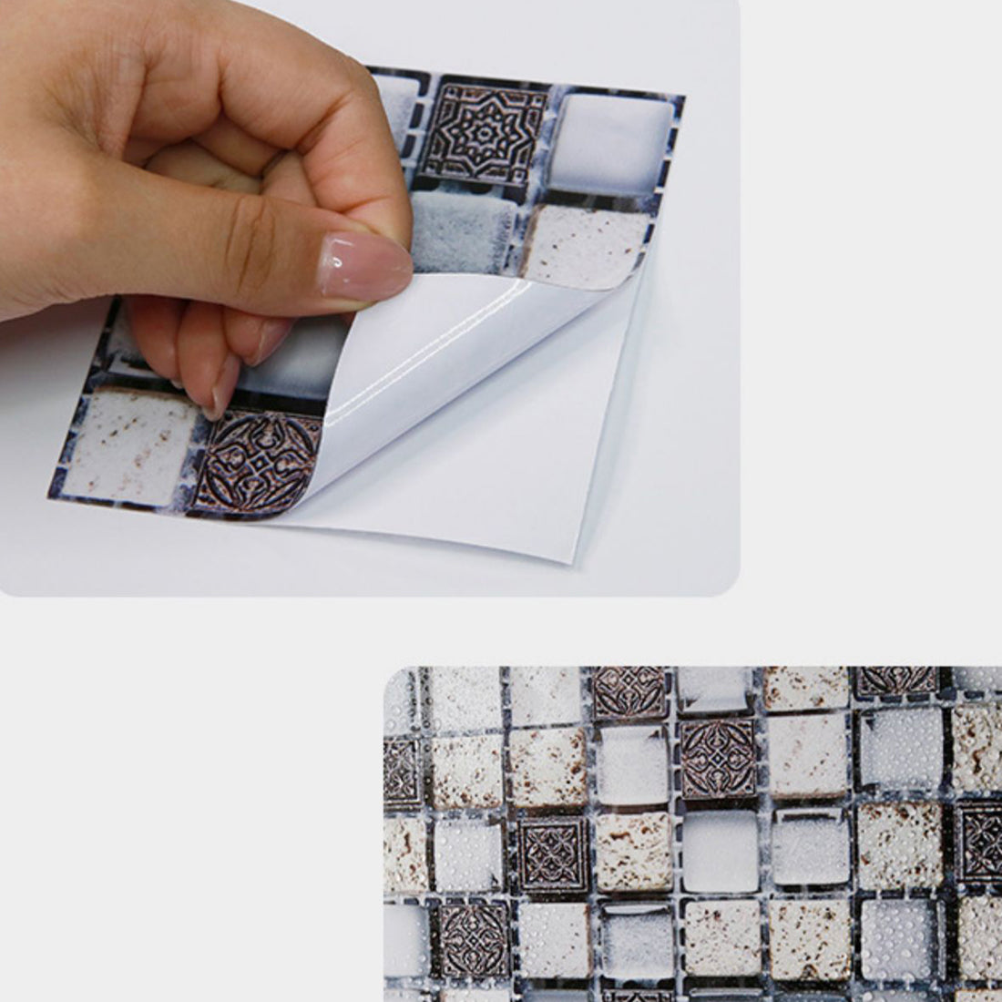 Avtoit | Pattern Color Stone Peel and Stick Mosaic Tile Peel and Stick Tiles Set of 20
