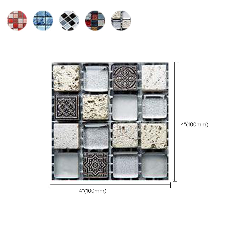 Avtoit | Pattern Color Stone Peel and Stick Mosaic Tile Peel and Stick Tiles Set of 20