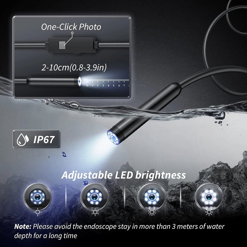 Avtoit | HD Inspection Endoscope Camera – Waterproof with Adjustable LED Light