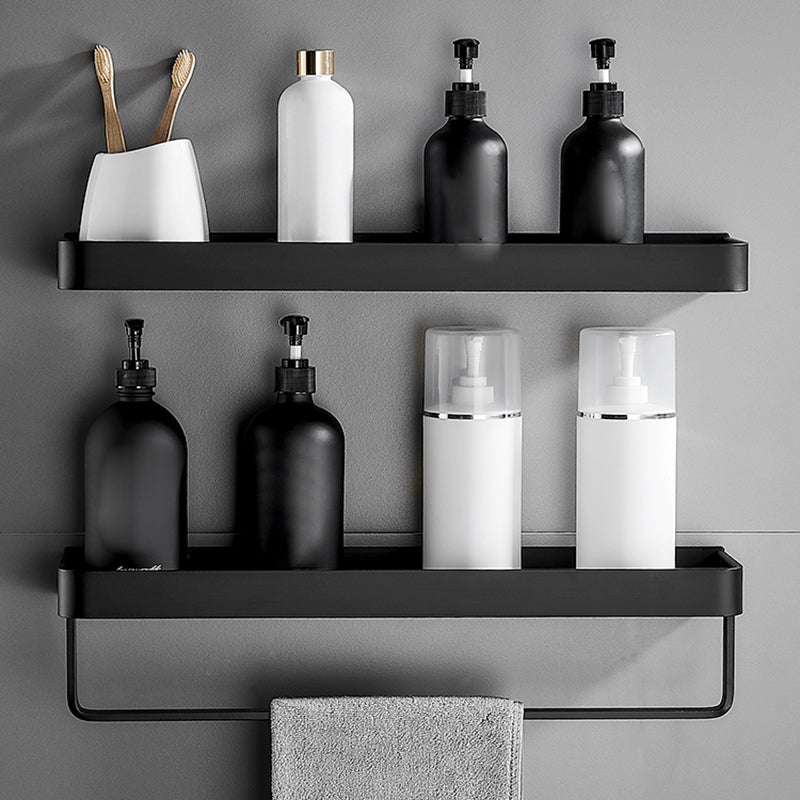 Avtoit | Matt Black Bathroom Set Modern 1/2 - Piece Stainless Steel Bath Rack