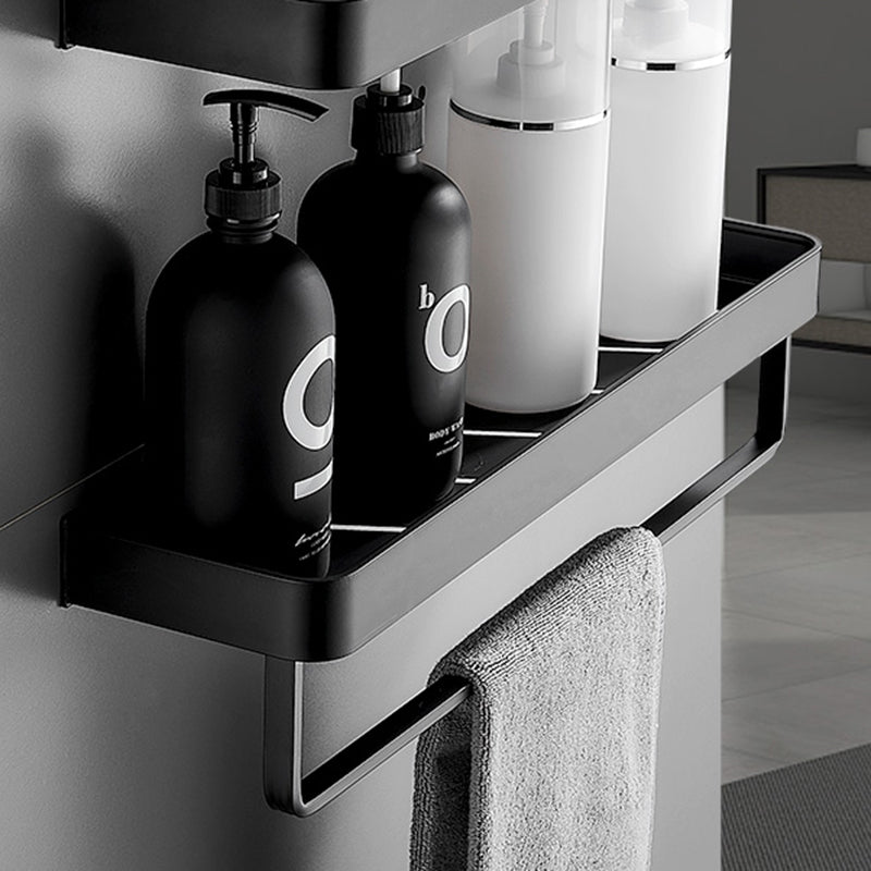 Avtoit | Matt Black Bathroom Set Modern 1/2 - Piece Stainless Steel Bath Rack