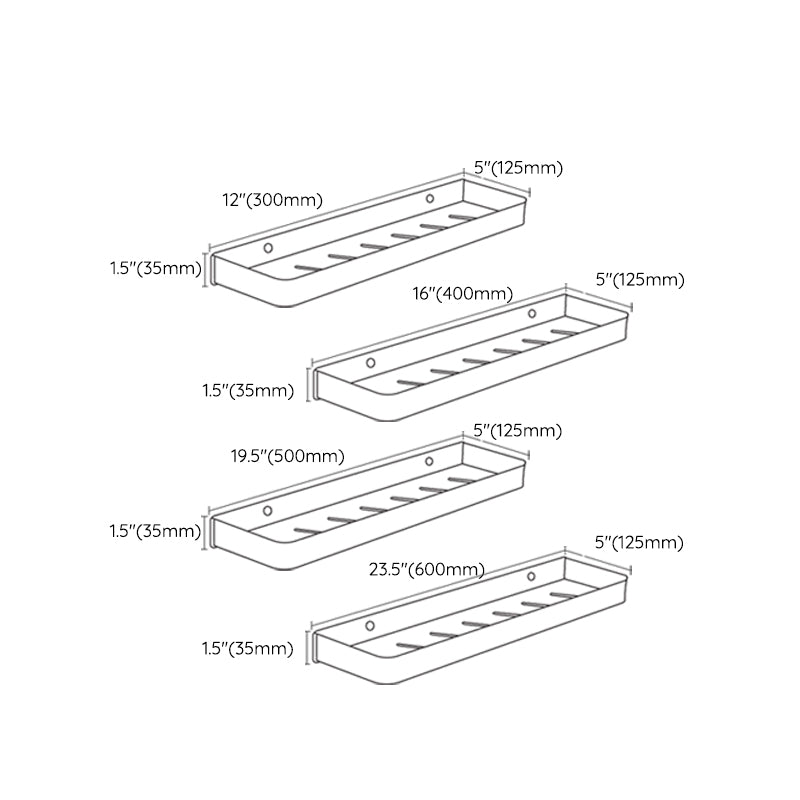 Avtoit | Matt Black Bathroom Set Modern 1/2 - Piece Stainless Steel Bath Rack