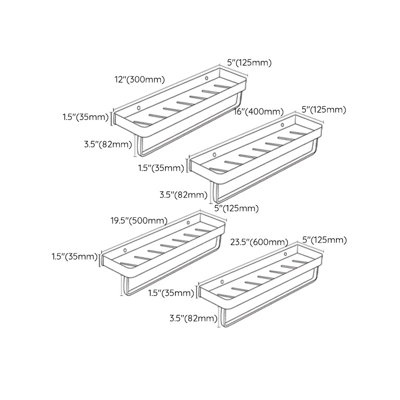 Avtoit | Matt Black Bathroom Set Modern 1/2 - Piece Stainless Steel Bath Rack