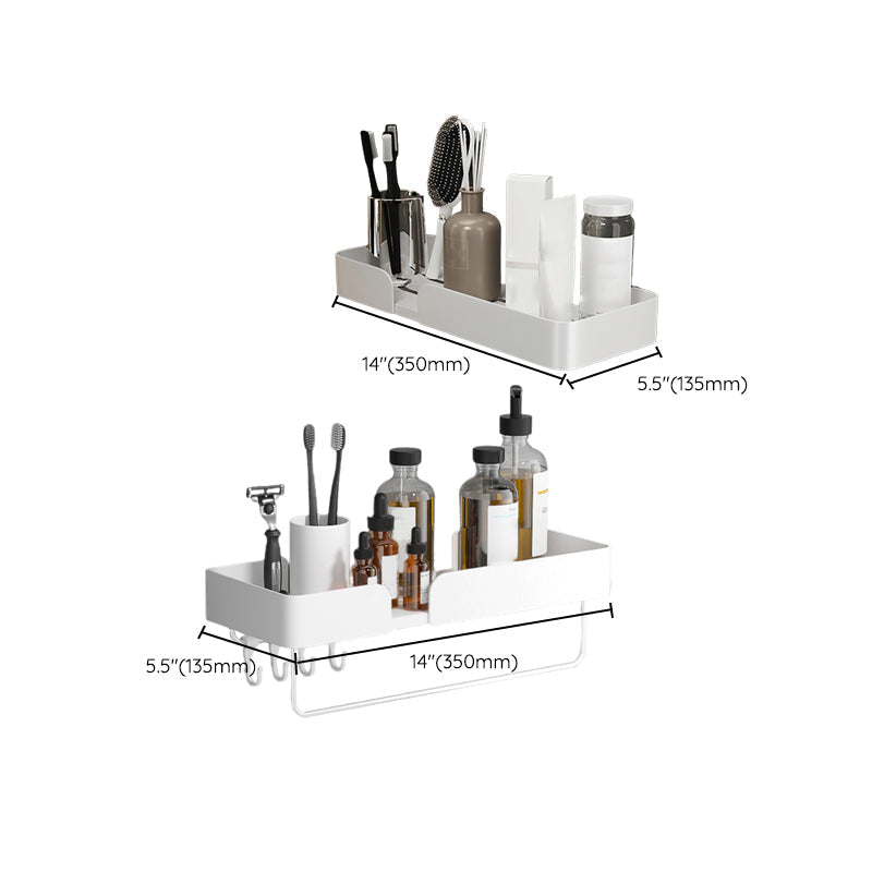 Avtoit | White Bathroom Set Modern 1/2/3 - Pieces Stainless Steel Bathroom Shelf