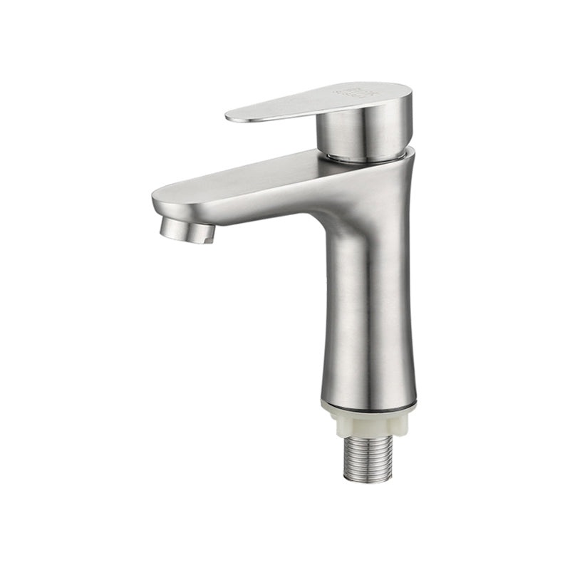 Avtoit | Round Vessel Faucet Lever Handle Stainless Steel Bathroom Faucet with Water Hose