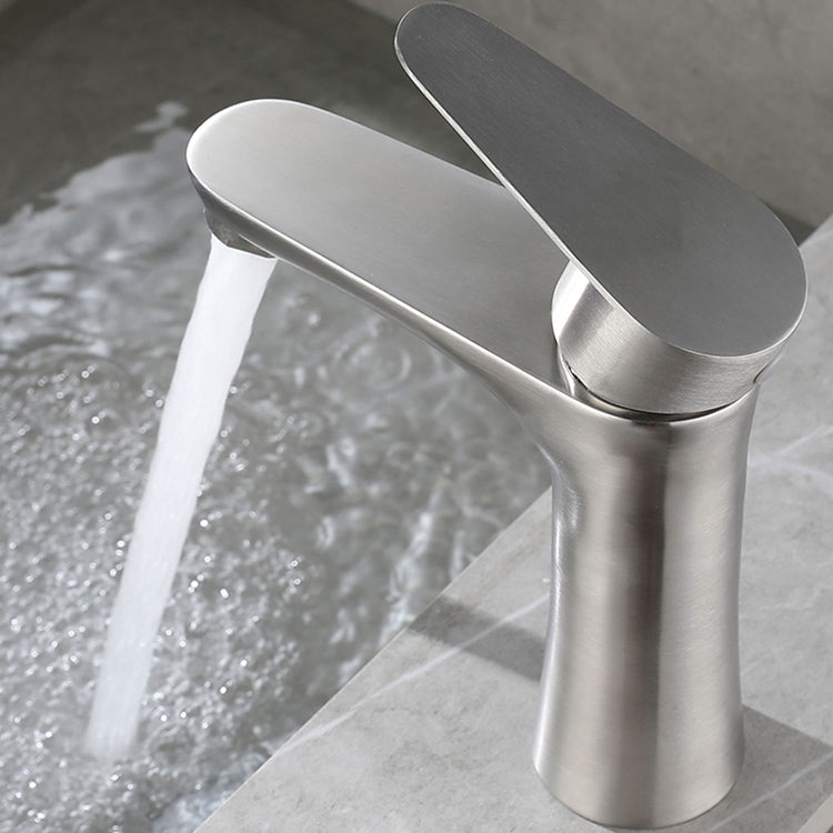 Avtoit | Round Vessel Faucet Lever Handle Stainless Steel Bathroom Faucet with Water Hose