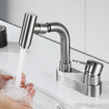 Avtoit | Center set bathroom faucet stainless steel lever handle 2 holes swivel sink faucet