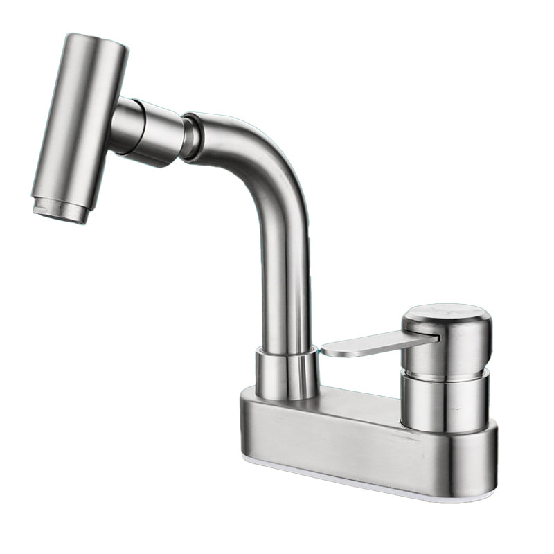 Avtoit | Center set bathroom faucet stainless steel lever handle 2 holes swivel sink faucet