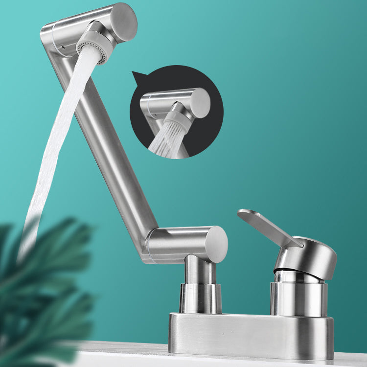Avtoit | 2 holes sink faucet swivel stainless steel single handle central mounted faucet
