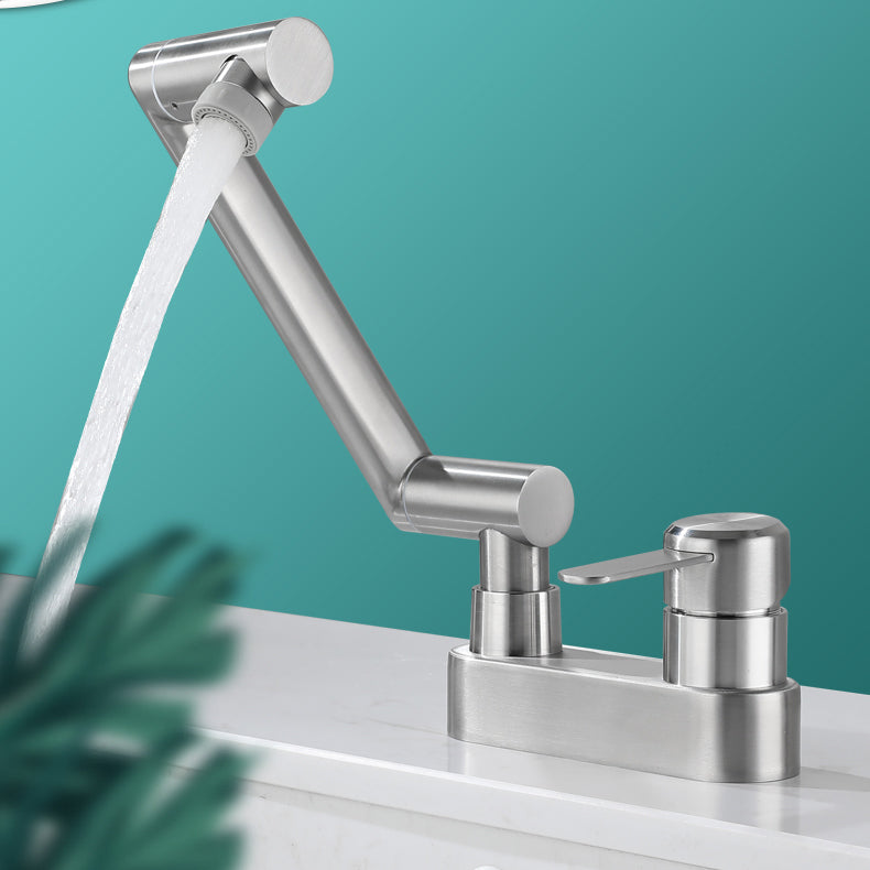 Avtoit | 2 holes sink faucet swivel stainless steel single handle central mounted faucet