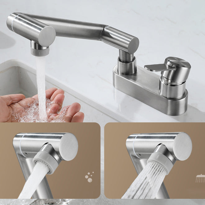 Avtoit | 2 holes sink faucet swivel stainless steel single handle central mounted faucet
