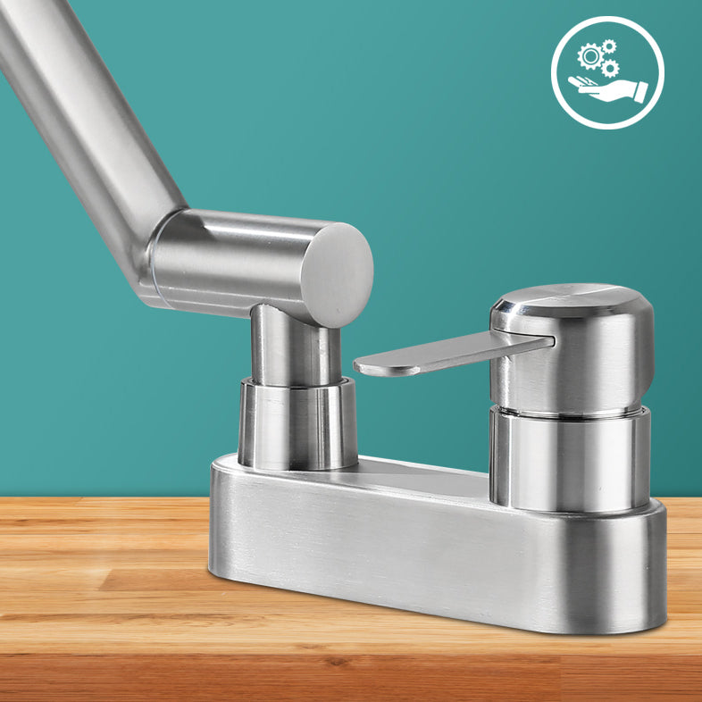 Avtoit | 2 holes sink faucet swivel stainless steel single handle central mounted faucet