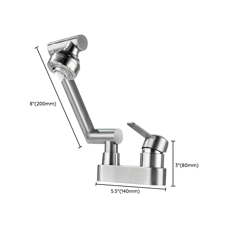 Avtoit | 2 holes sink faucet swivel stainless steel single handle central mounted faucet