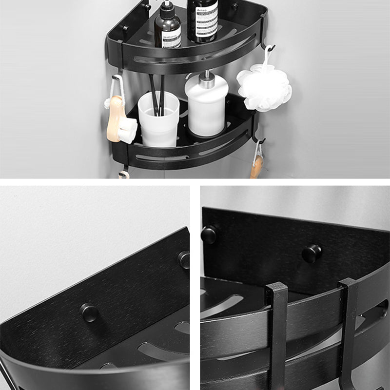 Avtoit | Black/Silver Bath Set Modern 1/2/3-Piece Anti-Rust Bath Rack