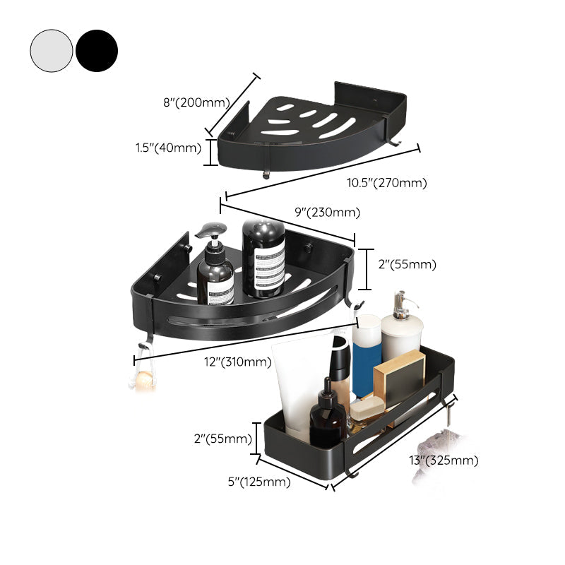 Avtoit | Black/Silver Bath Set Modern 1/2/3-Piece Anti-Rust Bath Rack