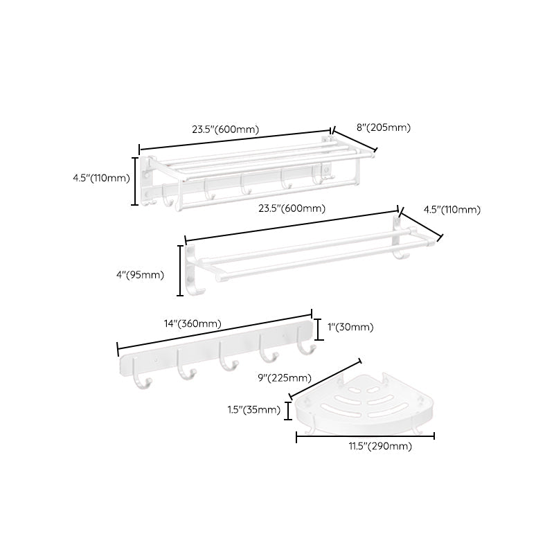 Avtoit | Modern Bathroom Accessories Hardware Set White Metal Bathroom Accessories Kit