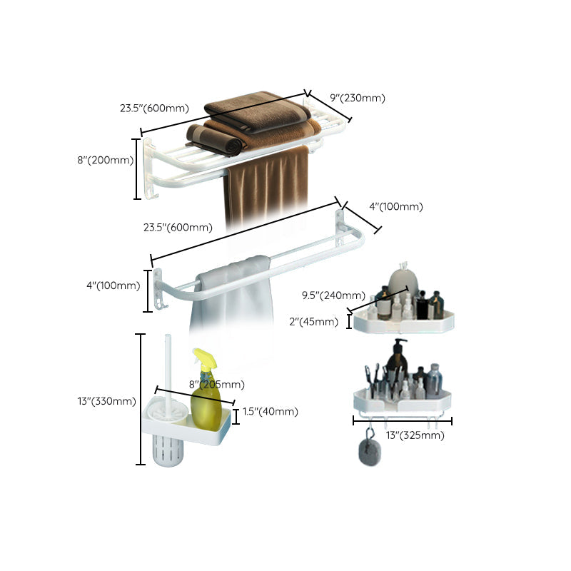 Avtoit | Modern Bathroom Hardware Set White Metal Bathroom Accessory Set