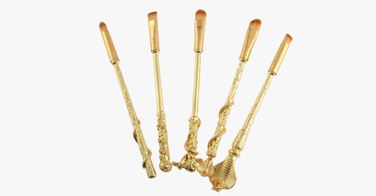 Avtoit | Gold-coated Magic Brush Set with 5 gold-coated eyeshadow brushes - Works wonders on your eyes!