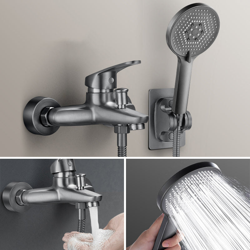Avtoit | Solid Bathtub Faucet Handheld Shower Hose Lever Handle Wall-Mounted 2 Holes Bathtub Fill Valve