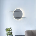 Avtoit | White/Grey Round Wall-Mounted Lamp Contemporary Acrylic LED Wall Light with Support for Bedroom
