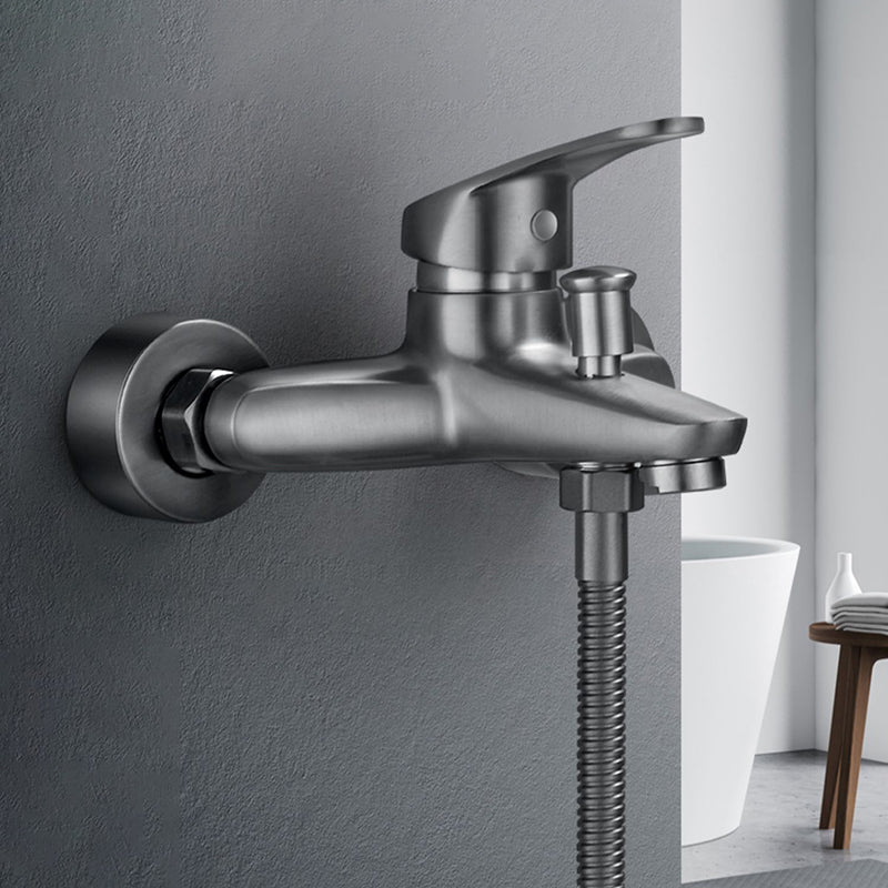 Avtoit | Bathtub filler wall mount hand shower single lever handle 2 holes low arc bathtub faucet with hose