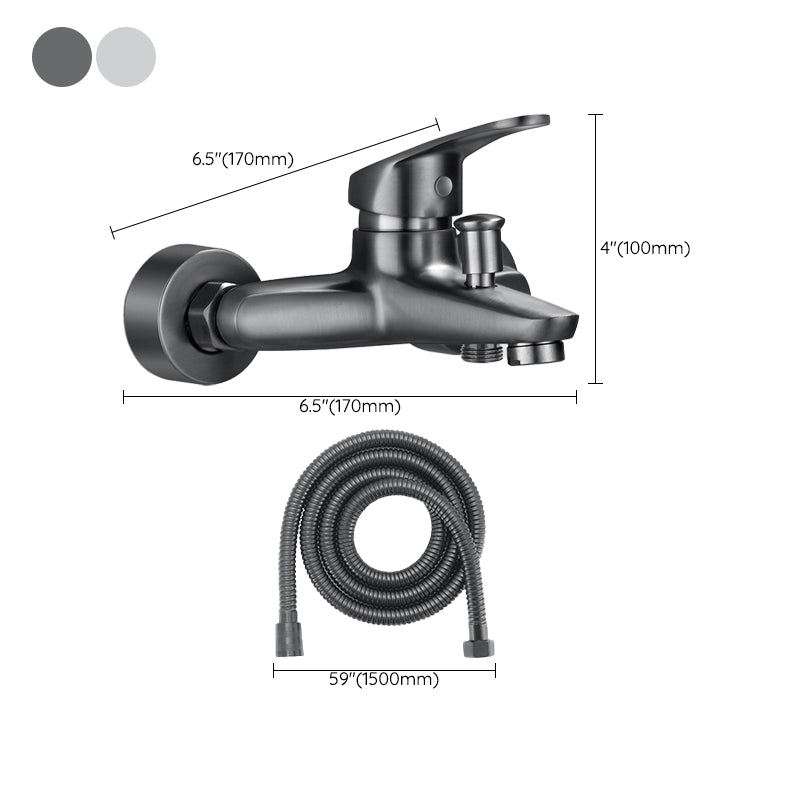 Avtoit | Bathtub filler wall mount hand shower single lever handle 2 holes low arc bathtub faucet with hose