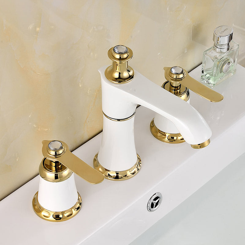 Avtoit | Glam Bathtub Faucet Trim Deck Mounted Lever Handle Swivel Spout Bathtub Faucet