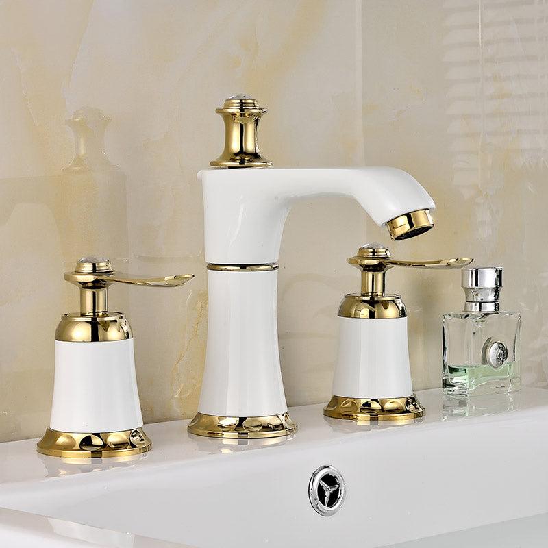 Avtoit | Glam Bathtub Faucet Trim Deck Mounted Lever Handle Swivel Spout Bathtub Faucet