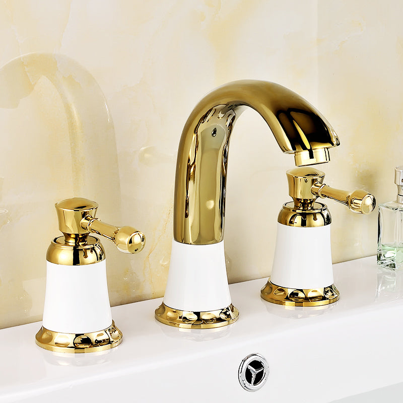 Avtoit | Glam Bathtub Faucet Trim Deck Mounted Lever Handle Swivel Spout Bathtub Faucet