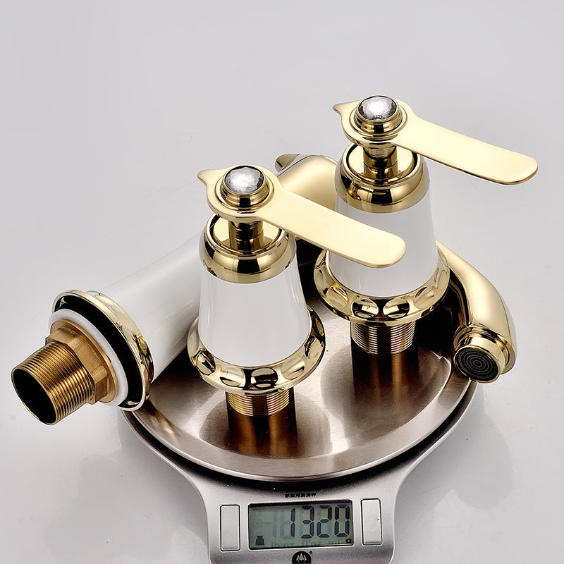 Avtoit | Glam Bathtub Faucet Trim Deck Mounted Lever Handle Swivel Spout Bathtub Faucet