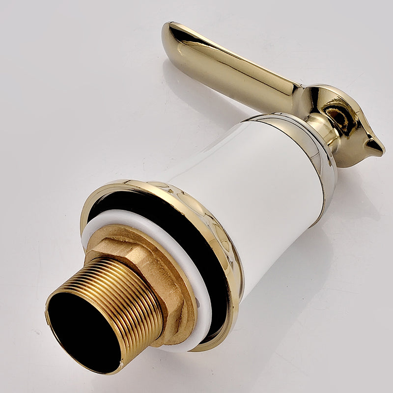 Avtoit | Glam Bathtub Faucet Trim Deck Mounted Lever Handle Swivel Spout Bathtub Faucet