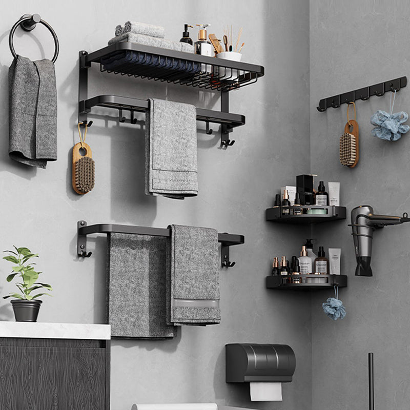 Avtoit | Minimalist black bathroom accessory set paper holder towel bar bath hardware set