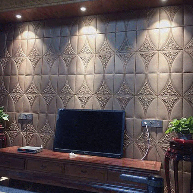 Avtoit | Modern Style Plastic Wall Panel Living Room Peel and Stick 3D Wall Covering