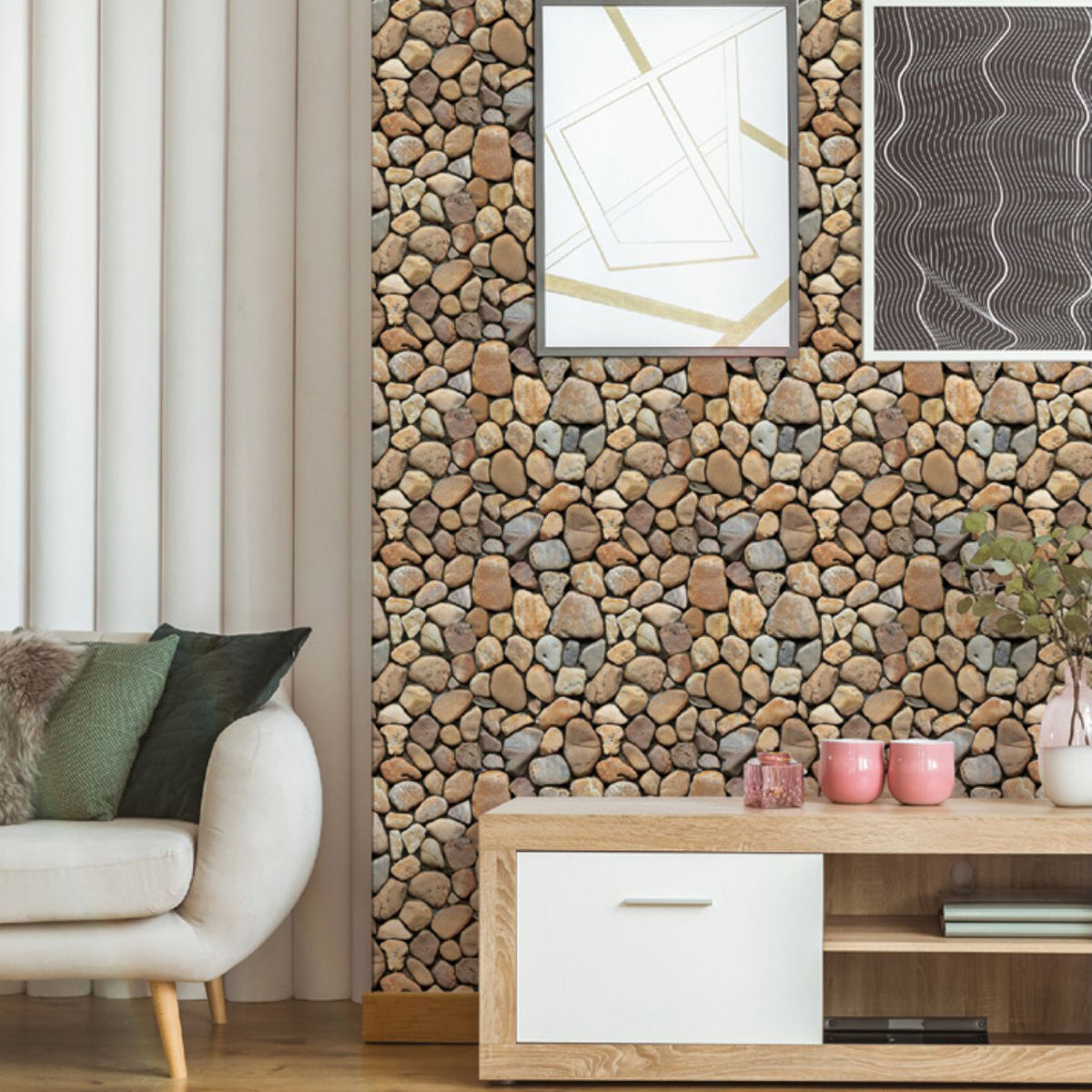 3D Embossed Plastic Wall Panels, 20-Piece Mosaic Set