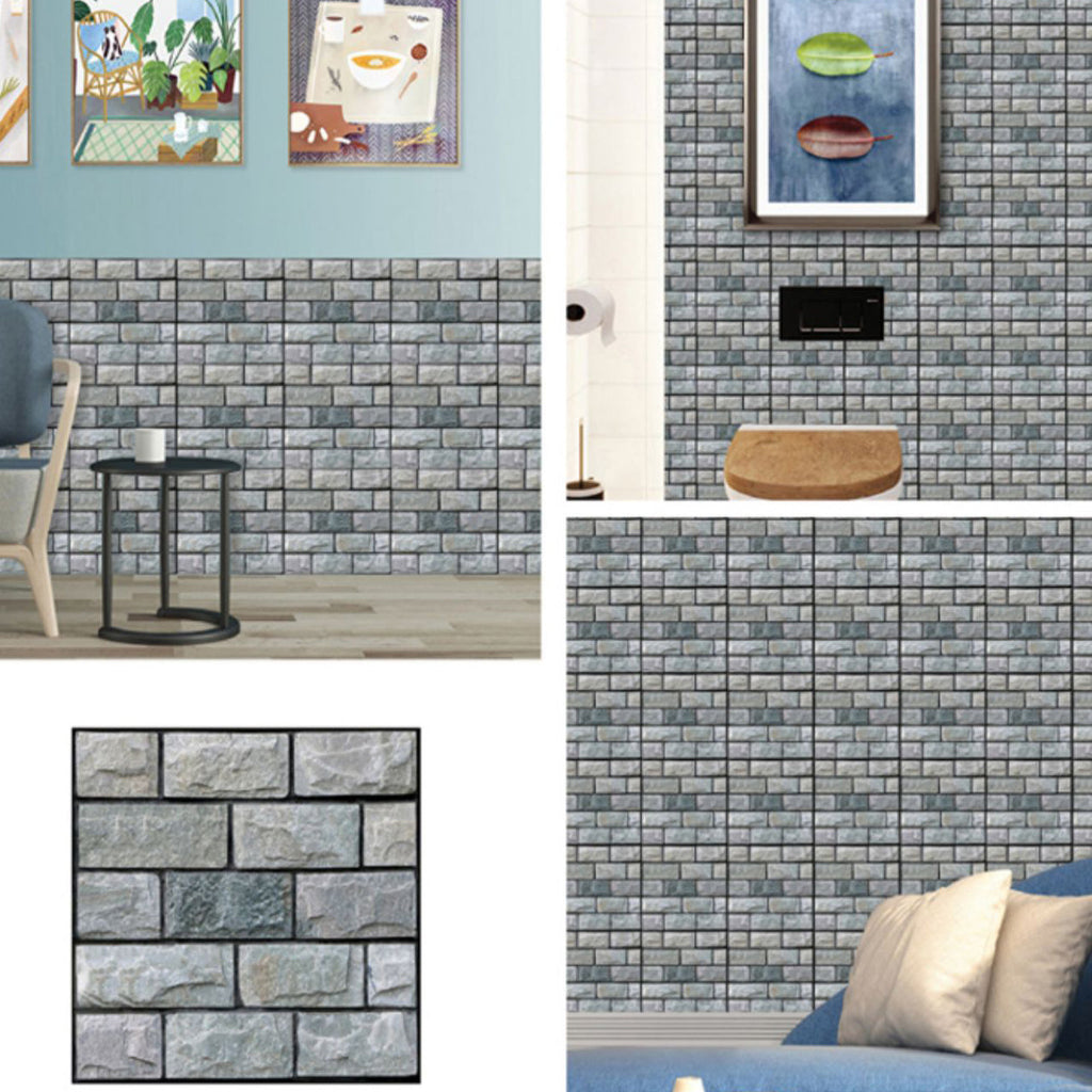 3D Embossed Plastic Wall Panels, 20-Piece Mosaic Set