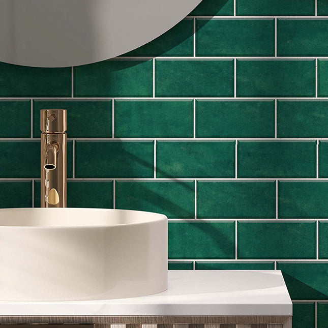 Avtoit | Mosaic tiles peel and attach tiles PVC backsplash peel and attach wall tiles in green