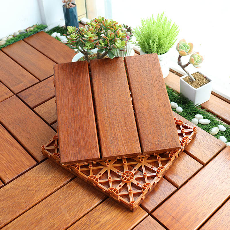 Avtoit | Classic wooden deck tiles connecting composite patio tiles